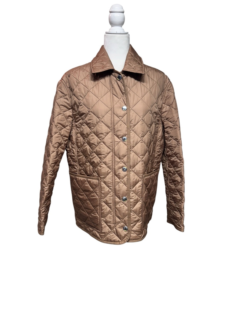 Burberry Dalry Diamond Quilted  Camel  Classic minimalist  large jacket BNWT